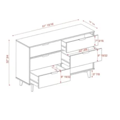Mid-Century Modern Groove Wood 6 Drawer Dresser - Saracina Home -Furniture Store GUEST 00517b78 51c3 4bd6 b25d 1b4df6d40b7d