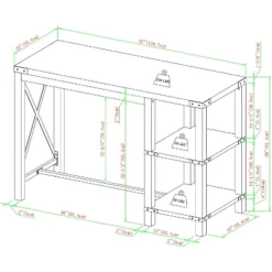 Rustic Farmhouse Metal X Kitchen Island With Shelves - Saracina Home -Furniture Store GUEST 0142461f c229 4e13 b506 be15f851baff