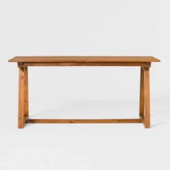 Saracina Home 66" Modern Slatted Rectangle Outdoor Dining Table With Trapezoid Legs -Furniture Store GUEST 01755950 2a94 483d adc0 ed4ac6246b2c