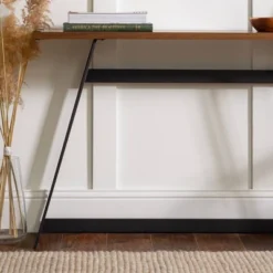 Urban Industrial Entry Table With Wood And Metal Dark Walnut - Saracina Home -Furniture Store GUEST 0231cc7e cb8f 4706 9fd1 297846bfe563