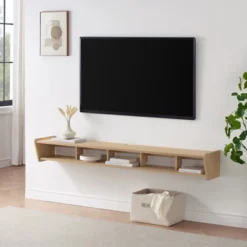 Modern Minimalist Floating TV Stand For TVs Up To 70" With Open Storage - Saracina Home -Furniture Store GUEST 023d9550 9b99 49a8 ac43 b9d15c1a1c9d
