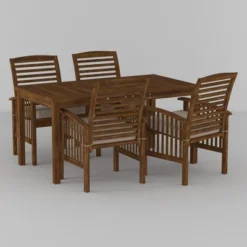 Ravenscroft 5pc Acacia Wood Patio Dining Set - Saracina Home -Furniture Store GUEST 028c1196 6ecf 4eba abd0 4b737ae0168a