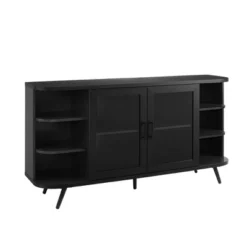 Mid-Century Modern Glass Double Door Curved Sideboard - Saracina Home -Furniture Store GUEST 03564f56 cf2a 4f08 8a04 52e45d0f3ec6