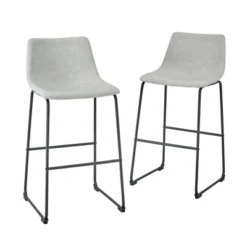 Set Of 2 Laslo Modern Upholstered Faux Leather Barstools - Saracina Home -Furniture Store GUEST 035b128c 0bd7 45e2 a578 021ee2bbfd35