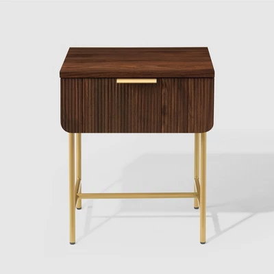 Modern Reeded 1 Drawer Side Table - Saracina Home 9 Modern Reeded 1 Drawer Side Table - Saracina Home - Image 9