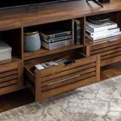 Visconti Boho Slat Door Storage Console TV Stand For TVs Up To 80" - Saracina Home -Furniture Store GUEST 05964e78 5172 45f0 943a 217d9616b40f