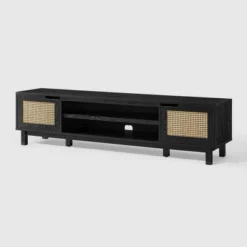 Modern Boho Storage TV Stand For TVs Up To 80" With Rattan Doors - Saracina Home -Furniture Store GUEST 05b74f8b 15fd 47e0 805b d65b865792a5