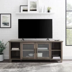 Rustic Transitional 2 Door TV Stand For TVs Up To 65" - Saracina Home -Furniture Store GUEST 06584a9e 15d9 4789 931a 701c8d75552c