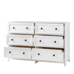 Classic 6 Drawer Groove Dresser White - Saracina Home -Furniture Store GUEST 0671f985 5091 4b72 b5a1 5fe8b5dea36d