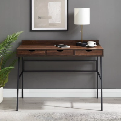 3 Drawer Angled Writing Desk With Cord Management Slots - Saracina Home 4 3 Drawer Angled Writing Desk With Cord Management Slots - Saracina Home - Image 4