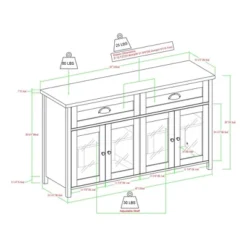 Millia Transitional Farmhouse 4 Door Sideboard With Glass Panels - Saracina Home -Furniture Store GUEST 089f76c2 e2b0 44aa acf3 8bda9545976f