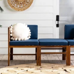 3pc Modular Acacia Wood Patio Chat Set With Cushions - Saracina Home -Furniture Store GUEST 08ef0f7d 7bb9 4ea9 a1ae 96628aa98d4f