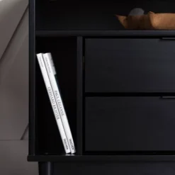 Mid-Century Modern Solid Wood 2 Drawer Nightstand - Saracina Home -Furniture Store GUEST 1065b1c3 bf86 49ff ab6f 0c13874f9766