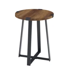 Wrightson Urban Industrial Faux Wrap Leg Round Side Table - Saracina Home -Furniture Store GUEST 10a274df fdc1 4838 a26b e97de3166e26