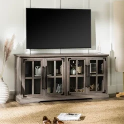 Avalene Modern Farmhouse 4 Door Glass Window Pane TV Stand For TVs Up To 65" - Saracina Home 37 Avalene Modern Farmhouse 4 Door Glass Window Pane TV Stand For TVs Up To 65" - Saracina Home -Furniture Store GUEST 111cc308 0381 4f5b 9ce5 e88c0a3c7507