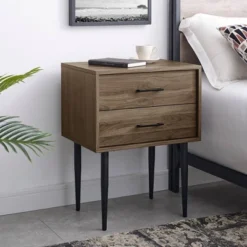Ora Mid-Century Modern 2 Drawer Nightstand - Saracina Home -Furniture Store GUEST 115b5d28 bff2 432a 873d c9ae704d93cf