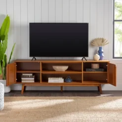 Solid Wood Mid-Century Modern TV Stand For TVs Up To 80" - Saracina Home -Furniture Store GUEST 13d172c2 7522 436c b47e 043357d4492b