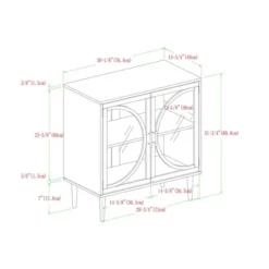 Metal Door Tempered Glass TV Stand For TVs Up To 32" Dark Walnut - Saracina Home -Furniture Store GUEST 16fef13b 939c 4748 80ff 6c8fe3948086