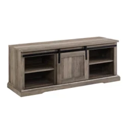 48" Transitional Sliding Door Wood And Metal Bench - Saracina Home -Furniture Store GUEST 18543d61 45d3 4724 83ea 0f23c1e95b21