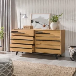 Modern 6 Drawer Double Dresser With Long Handles - Saracina Home 23 Modern 6 Drawer Double Dresser With Long Handles - Saracina Home -Furniture Store GUEST 18b33b53 0bdf 442a bb37 dacdbb32549b