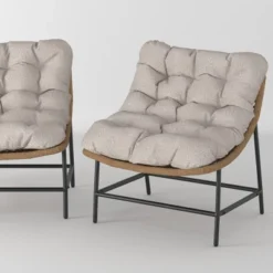 2pk Papasan Scoop Outdoor Patio Chair - Natural - Saracina Home -Furniture Store GUEST 18ea1553 1254 4430 a073 0b220be60076