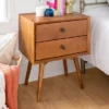 Greenberg 2 Drawer Mid-Century Modern Solid Wood Nightstand - Saracina Home