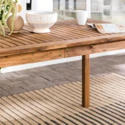 Acacia Wood Patio Simple Rectangle Dining Table - Saracina Home -Furniture Store GUEST 199a59ee c091 42a1 aa43 34154acae05e