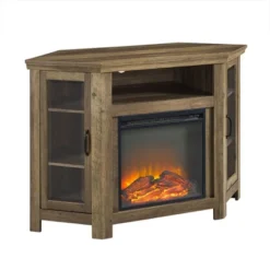 Glass Door Electric Fireplace Corner TV Stand For TVs Up To 50" - Saracina Home -Furniture Store GUEST 1a177987 cd72 4111 bc63 9a313ab3bc66