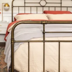 Raven Industrial Vintage Metal Pipe Bed - Saracina Home -Furniture Store GUEST 1c4db8ad d6a2 4fc8 ac84 c388c44db0b6