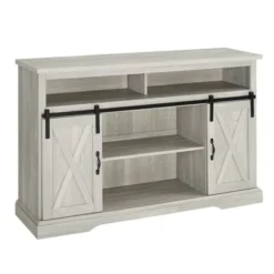 Transitional Sliding Barndoor Highboy TV Stand For TVs Up To 58" - Saracina Home -Furniture Store GUEST 1e7753a0 161a 461f a869 c017e7263cc2