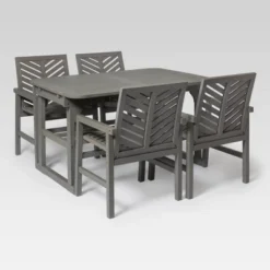 5pc Slatted Extendable Acacia Wood Patio Dining Set - Saracina Home -Furniture Store GUEST 1eb62831 b93a 4eb8 ba69 955190a8982d