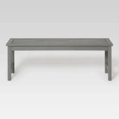 Ravenscroft Modern Boho Acacia Wood Slat Top Outdoor Dining Bench - Gray Wash - Saracina Home -Furniture Store GUEST 28a837eb 59ee 4062 beb1 fa99fffdaa10