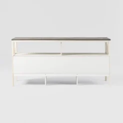 Farmhouse 3 Drawer Wood TV Stand For TVs Up To 65" - Saracina Home -Furniture Store GUEST 28f76feb 3b1e 4490 93aa fbbe5dcd3f6f