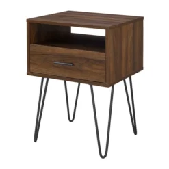 Amal Modern Single Drawer Hairpin Leg Nightstand - Saracina Home -Furniture Store GUEST 29a09a09 5302 4c18 9d20 3110a1c0cd5d