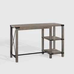 Rustic Farmhouse Metal X Kitchen Island With Shelves - Saracina Home -Furniture Store GUEST 2b42ded9 d42f 4390 a335 ef1844d5dc96