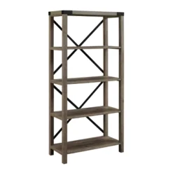 64" Sophie Industrial X Frame Bookshelf - Saracina Home -Furniture Store GUEST 2b769cf2 06ff 422e acc7 6e544783d769