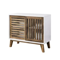 Visconti Mid-Century Modern Sliding Slat Door TV Stand For TVs Up To 40" - Saracina Home -Furniture Store GUEST 2b87a6f1 e71e 4a44 9e1a be7bab63c222