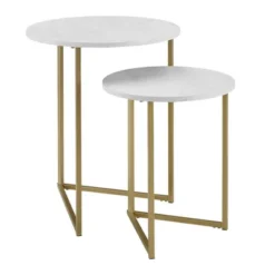 2pc Glam V Leg Nesting Side Tables - Saracina Home -Furniture Store GUEST 2c0b8908 ba78 43e9 b7db 4d8d98faddaa
