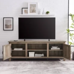 Modern Transitional Wood TV Stand For TVs Up To 80" - Saracina Home -Furniture Store GUEST 2c3d9757 cfca 4747 a512 cdfc5ac25e32