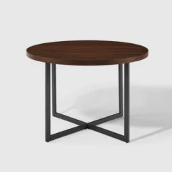 Modern 42" Round Intersecting Leg Dining Table Dark Walnut - Saracina Home -Furniture Store GUEST 2d044005 271c 4633 bf9e a49376431e73