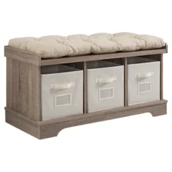 42" Upholstered Wood Entryway Bench With Storage - Saracina Home -Furniture Store GUEST 2e4527c1 2c36 43cf a91b afbef61b7a7a