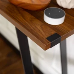 Urban Industrial Entry Table With Wood And Metal Dark Walnut - Saracina Home -Furniture Store GUEST 2e63080c e5d1 4bce 8075 f39e61d9c43b