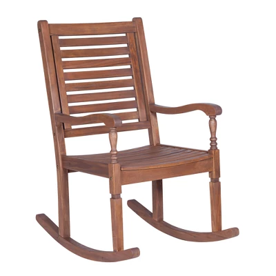 Bamberg Transitional Acacia Wood Outdoor Rocking Chair - Saracina Home 9 Bamberg Transitional Acacia Wood Outdoor Rocking Chair - Saracina Home - Image 9