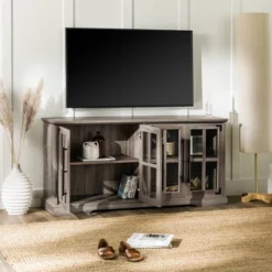 Avalene Modern Farmhouse 4 Door Glass Window Pane TV Stand For TVs Up To 65" - Saracina Home 35 Avalene Modern Farmhouse 4 Door Glass Window Pane TV Stand For TVs Up To 65" - Saracina Home -Furniture Store GUEST 2ece087c 5884 4a07 894b 4bf480cb0e26