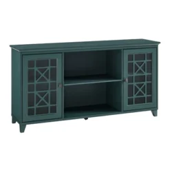 Bayland Transitional Double Fretwork Door Sideboard Antique Dark Teal - Saracina Home -Furniture Store GUEST 30940f8e d84b 4388 8393 0c02a276e1a3