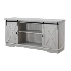 Modern Transitional Sliding Barndoor TV Stand For TVs Up To 65"- Saracina Home -Furniture Store GUEST 31a34286 e5bc 4cdb 95bc c04f39622d58