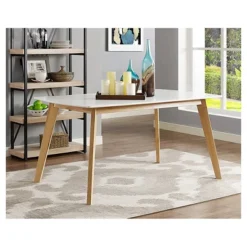 59" Retro Modern Wood Kitchen Dining Table - Saracina Home -Furniture Store GUEST 32bbdfd8 eff2 4932 866b 266095fe6cee