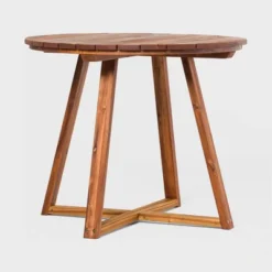 Saracina Home 36" Modern Acacia Slatted Round Outdoor Dining Table -Furniture Store GUEST 336e6b3c 559d 41f8 bd29 21ecadc36cdd