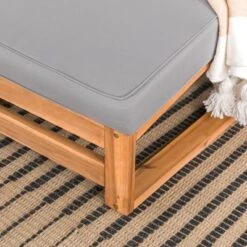 Galia 2pc Square Leg Acacia Wood Chair And Ottoman With Cushions - Brown - Saracina Home -Furniture Store GUEST 34f09a2c 5eb2 4765 8bf5 0e22052dcc27