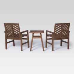 3pc Slatted Chevron Acacia Wood Patio Chat Set - Saracina Home -Furniture Store GUEST 355c74bb 9ea2 47d2 ba1f 7c182d1522b0